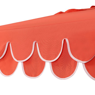 Tracy 9 ft. Classic MidCentury Scalloped Fringe Market Patio Umbrella